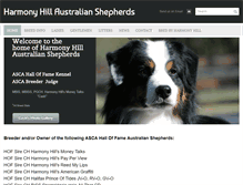 Tablet Screenshot of harmonyhillaussies.com
